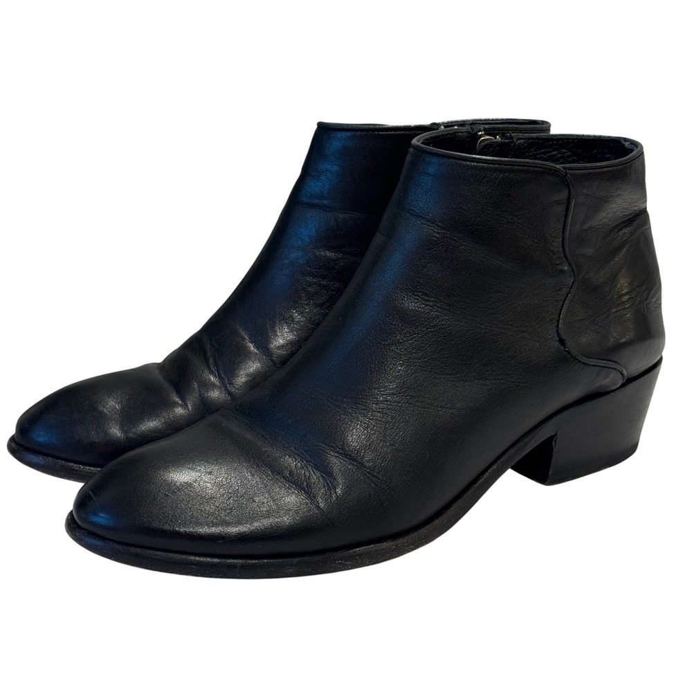 Frye Sacha Moto Shortie Chelsea Booties Sz 9.5 Black Leather Ankle Boots Western